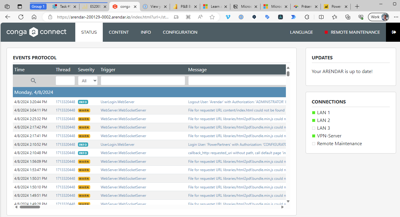 arendar-congaconnect-entry-screen.png